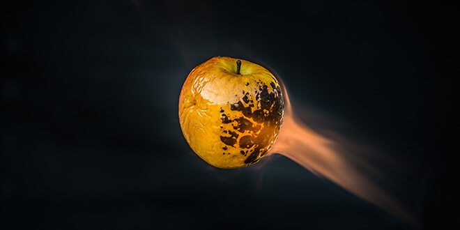 Flaming apple